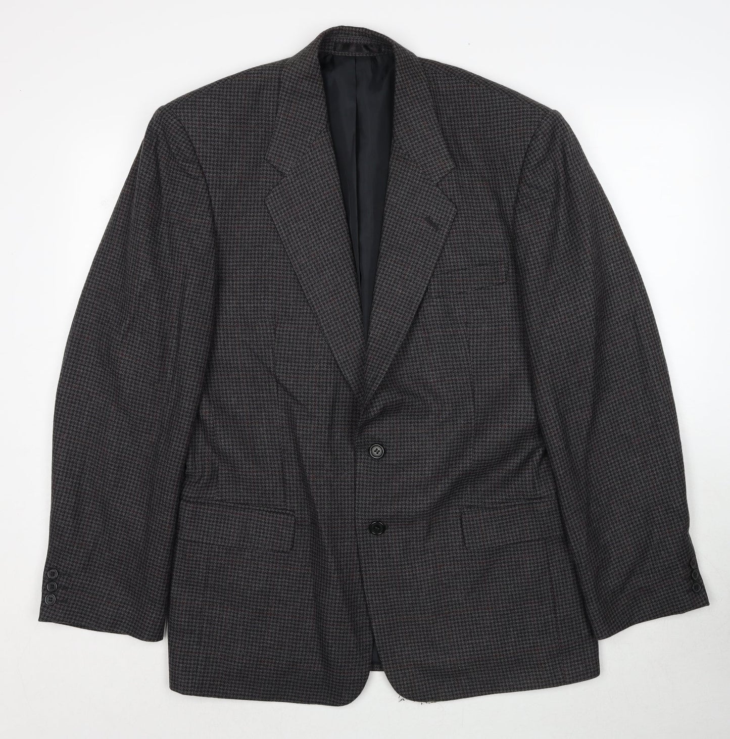 C&A Mens Grey Geometric Polyester Jacket Suit Jacket Size 40 Regular