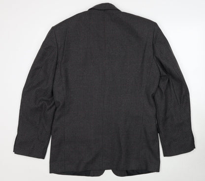 C&A Mens Grey Geometric Polyester Jacket Suit Jacket Size 40 Regular