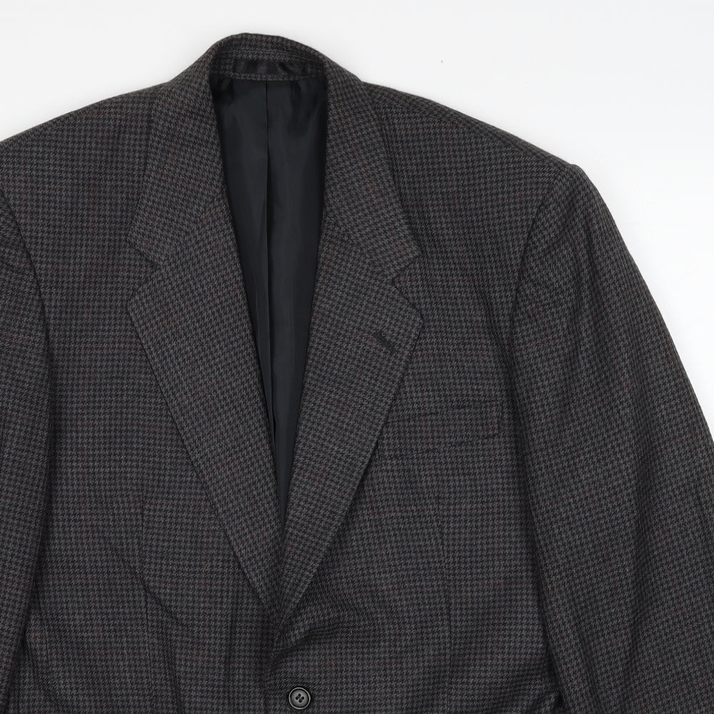 C&A Mens Grey Geometric Polyester Jacket Suit Jacket Size 40 Regular