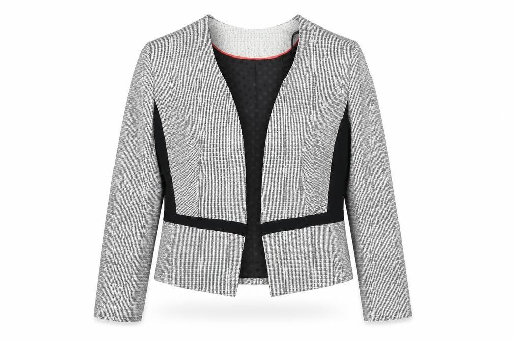 Marks & Spencer Womens Black Geometric Jacket Blazer Size 12