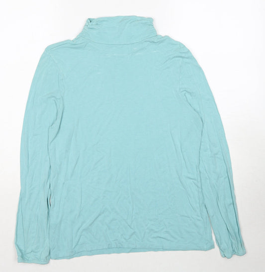 Flashlights Womens Blue Viscose Basic T-Shirt Size 20 High Neck