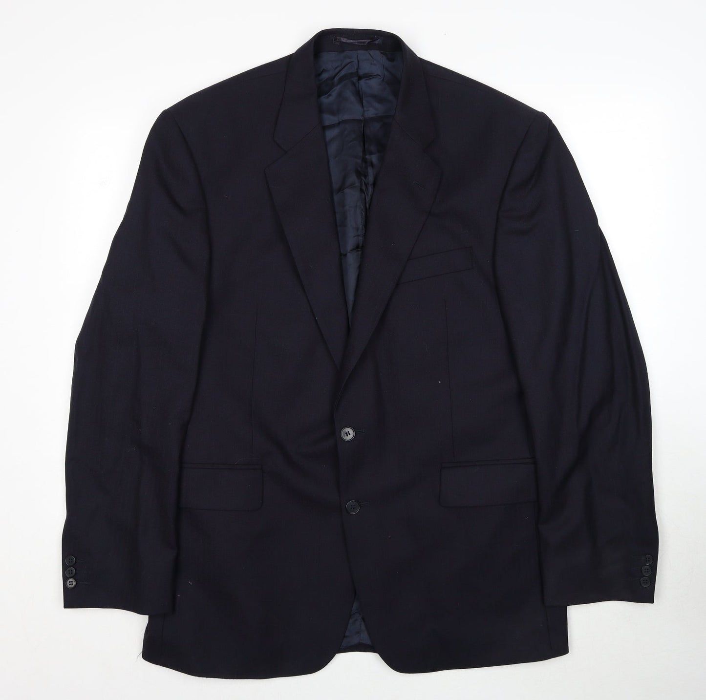 The Label Mens Blue Wool Jacket Suit Jacket Size 44 Regular