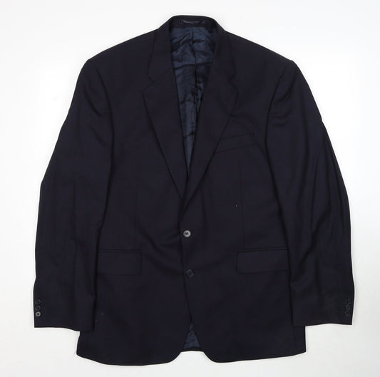 The Label Mens Blue Wool Jacket Suit Jacket Size 44 Regular
