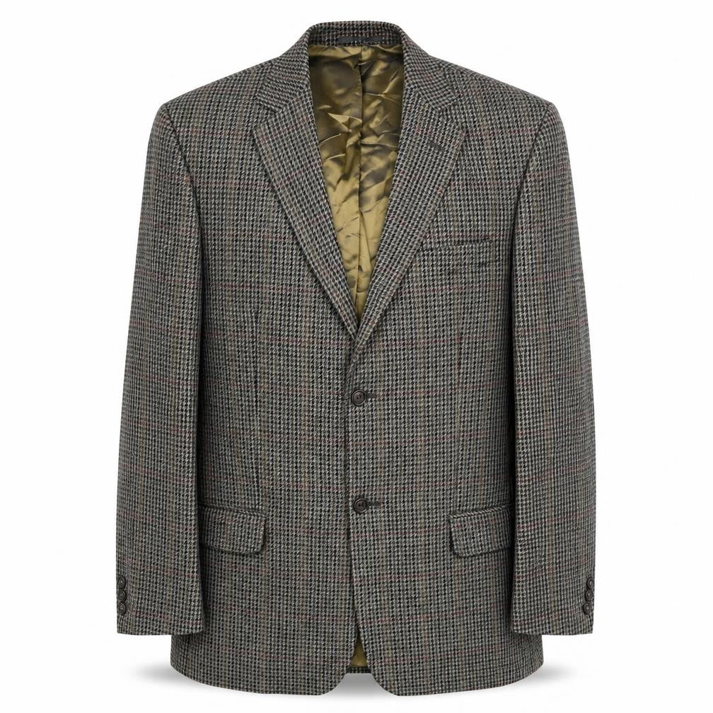 Suithouse Mens Grey Geometric Wool Jacket Blazer Size 40 Regular