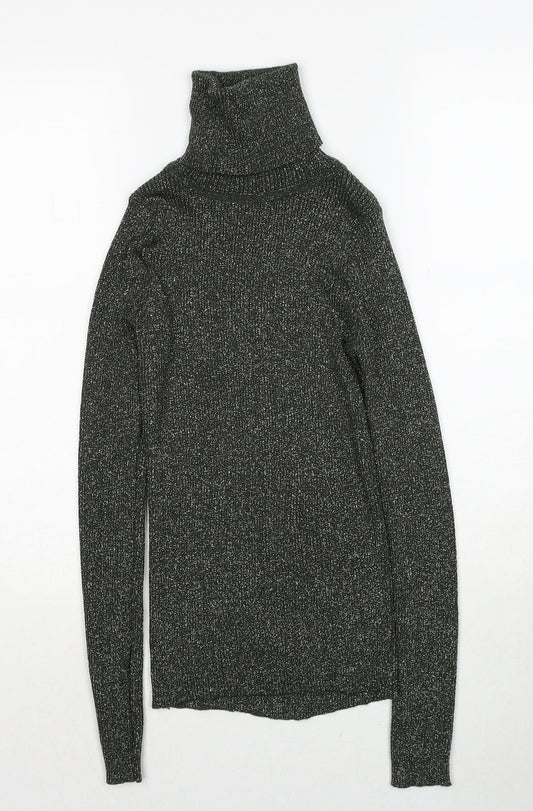 Arrow Womens Green Roll Neck Polyester Pullover Jumper Size S