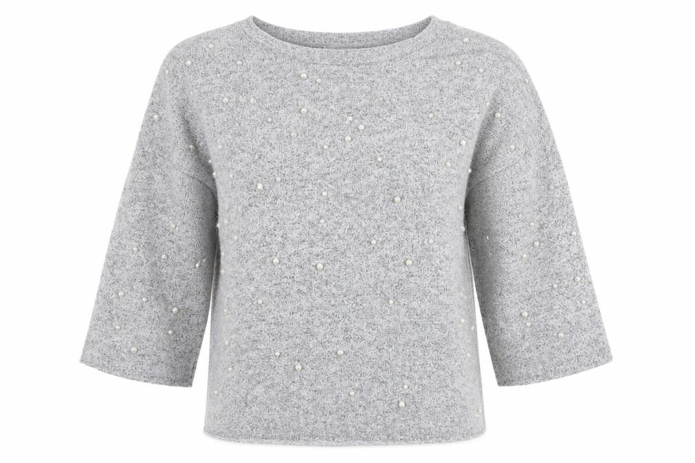 Zara Womens Grey Round Neck Viscose Pullover Jumper Size S