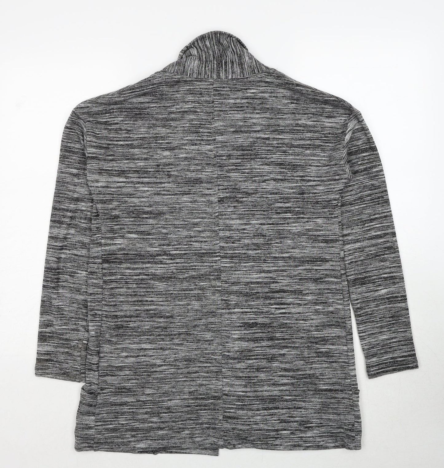 Marks and Spencer Womens Grey V-Neck Polyester Cardigan Jumper Size 10