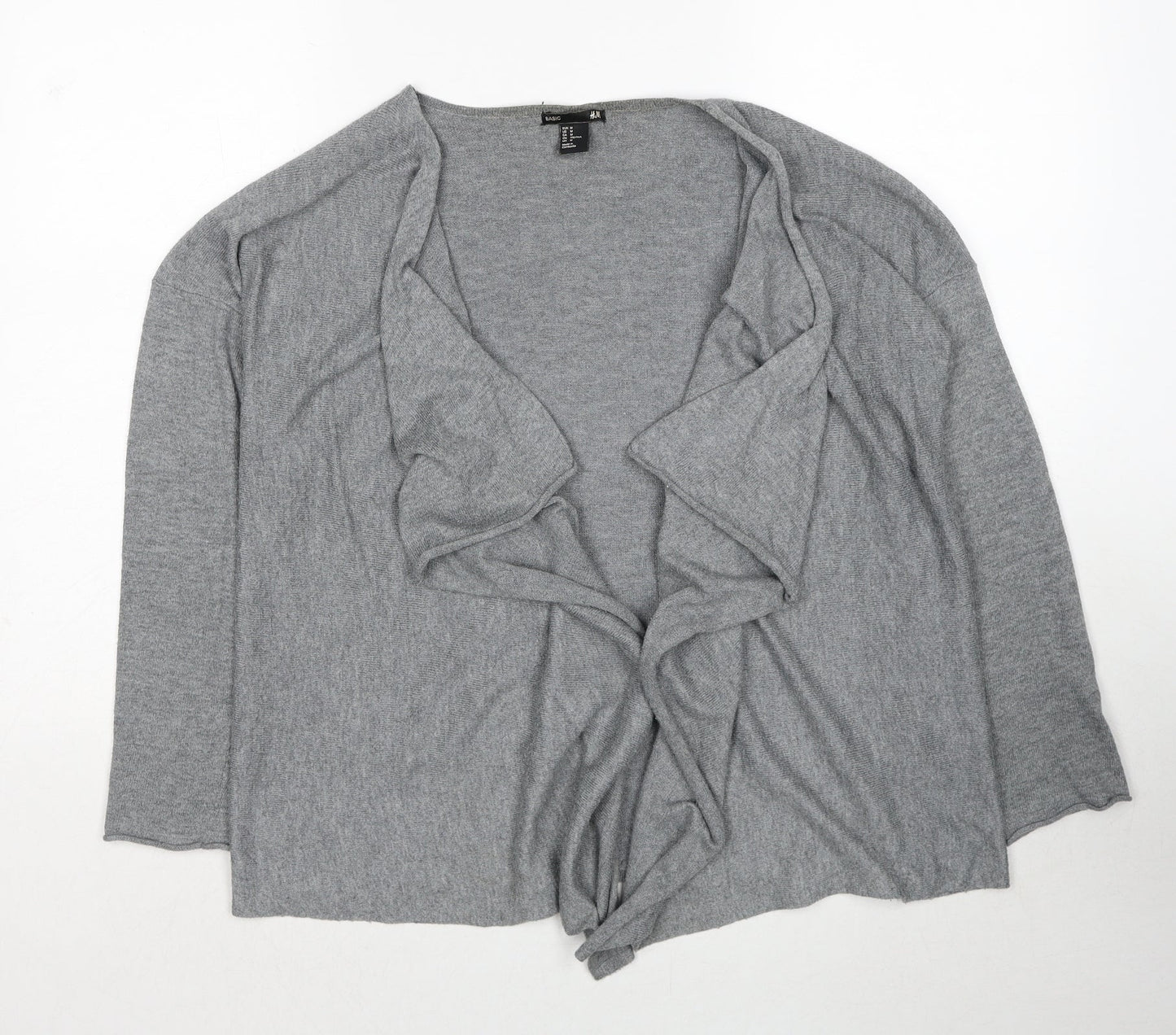 H&M Womens Grey V-Neck Polyester Cardigan Jumper Size M