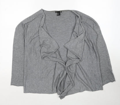 H&M Womens Grey V-Neck Polyester Cardigan Jumper Size M