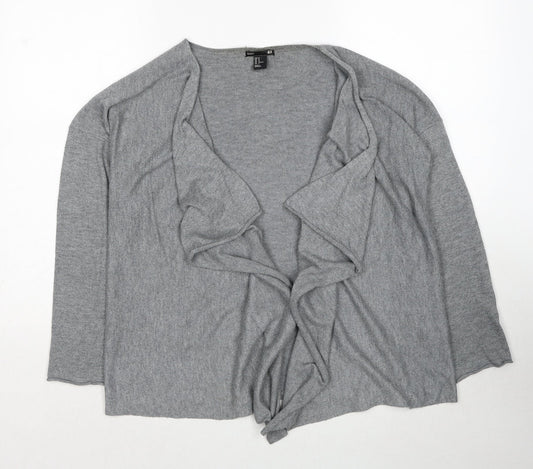 H&M Womens Grey V-Neck Polyester Cardigan Jumper Size M