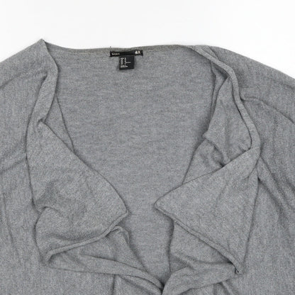 H&M Womens Grey V-Neck Polyester Cardigan Jumper Size M