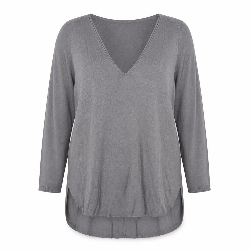 Phase Eight Womens Grey V-Neck Polyester Pullover Jumper Size XS