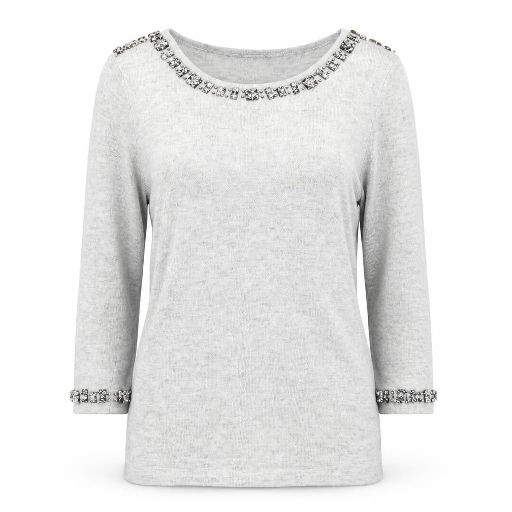 Wallis Womens Grey Round Neck Nylon Pullover Jumper Size S