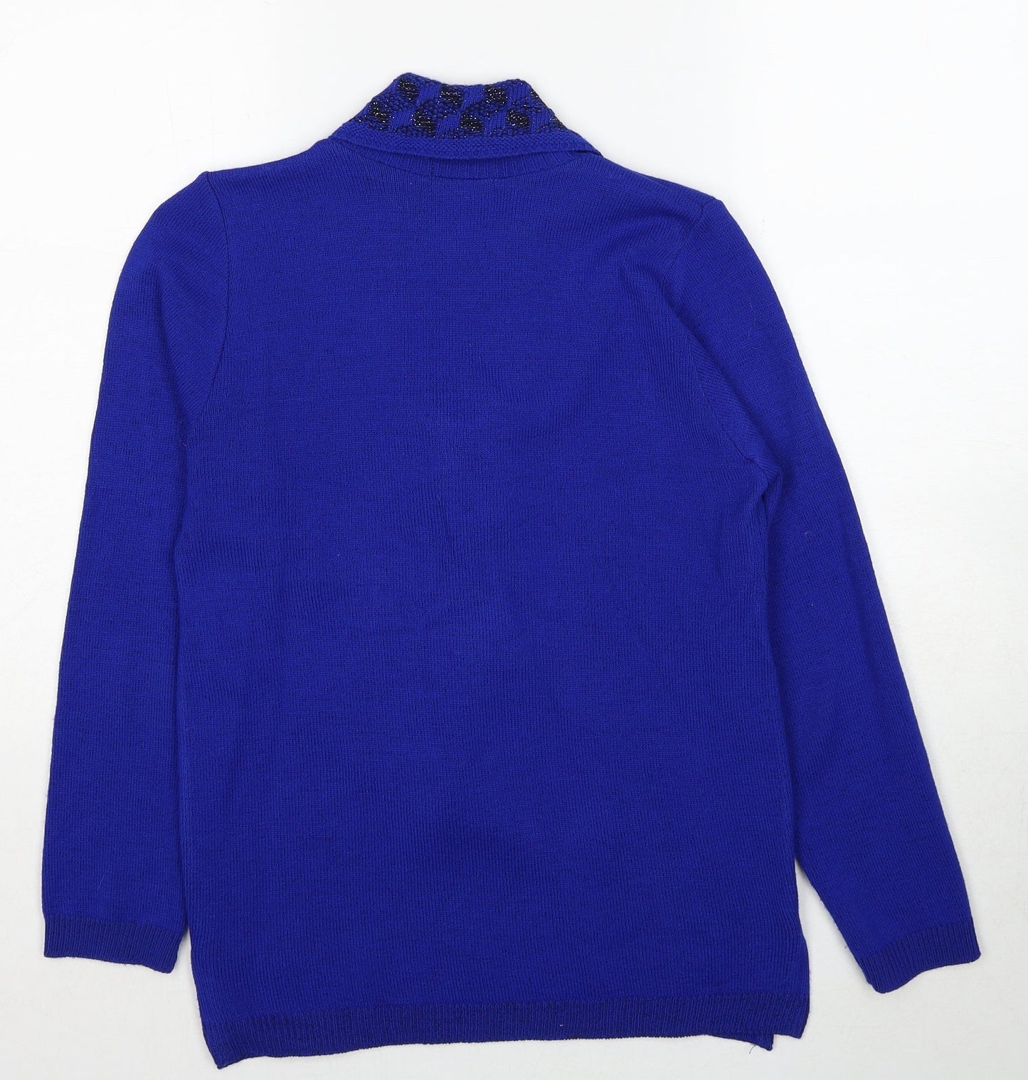 Insight Womens Blue V-Neck Acrylic Pullover Jumper Size S - Size S/M