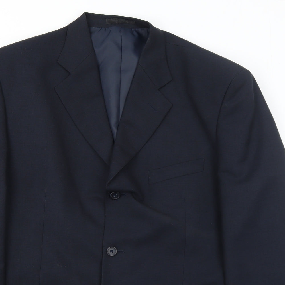 Savatini Mens Blue Polyester Jacket Suit Jacket Size 42 Regular