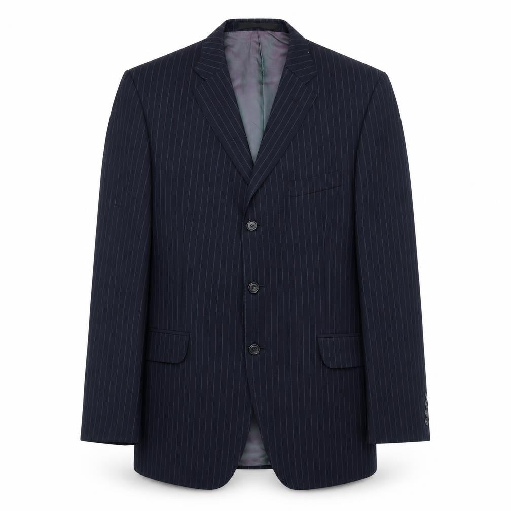 Marks & Spencer Mens Blue Striped Wool Jacket Suit Jacket Size 40 Regular
