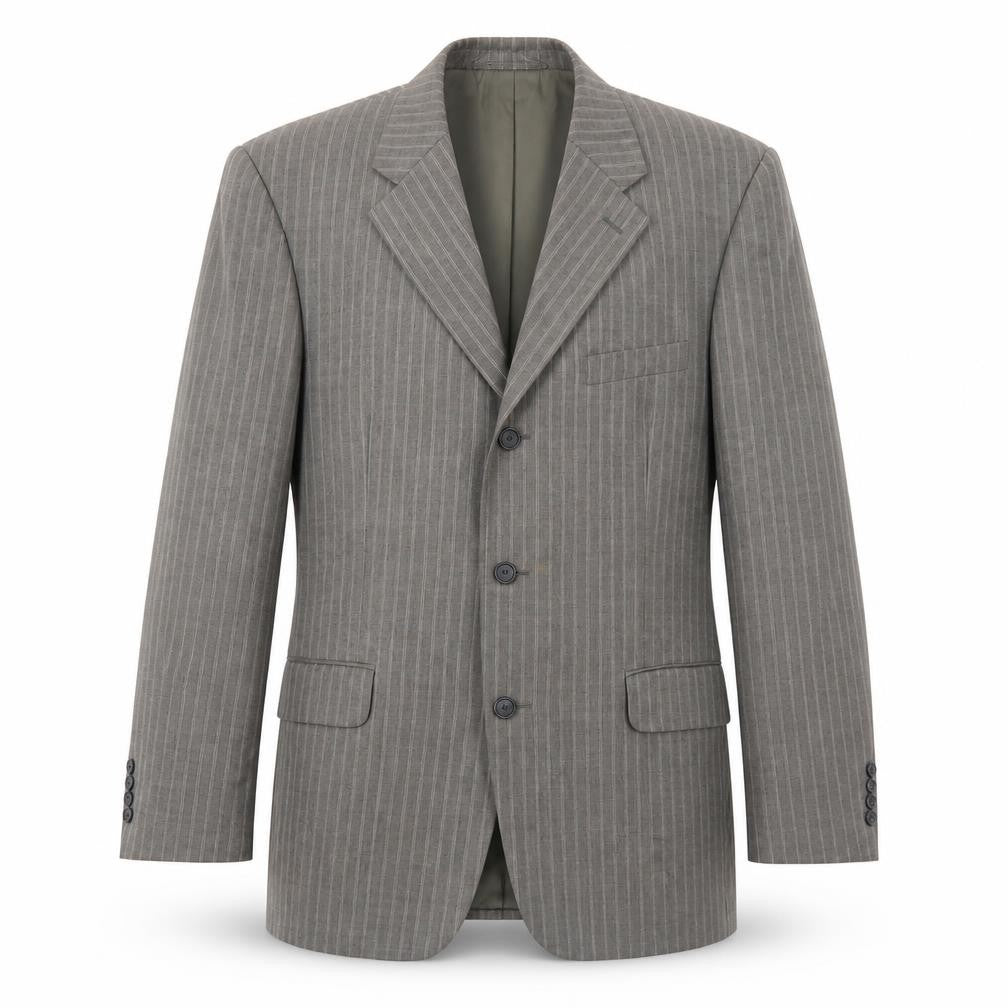 Tasso Ella Mens Grey Striped Wool Jacket Suit Jacket Size 40 Regular