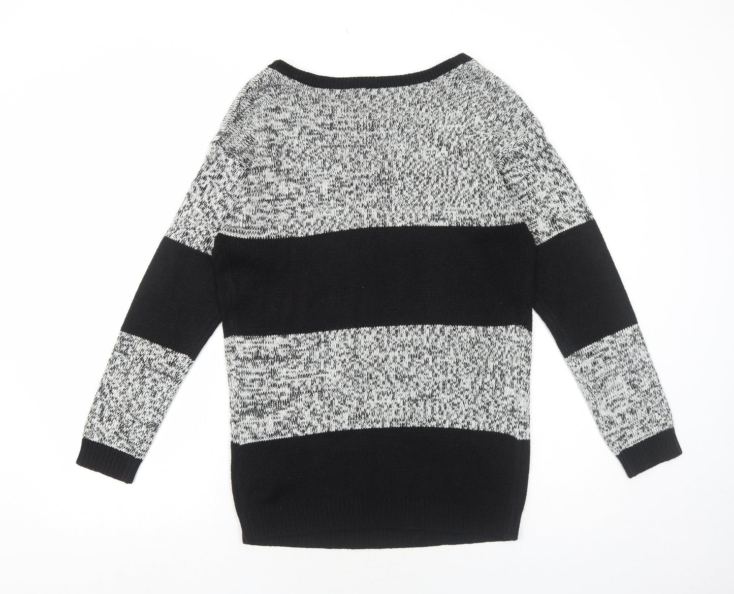 H&M Womens Black Round Neck Acrylic Pullover Jumper Size XS