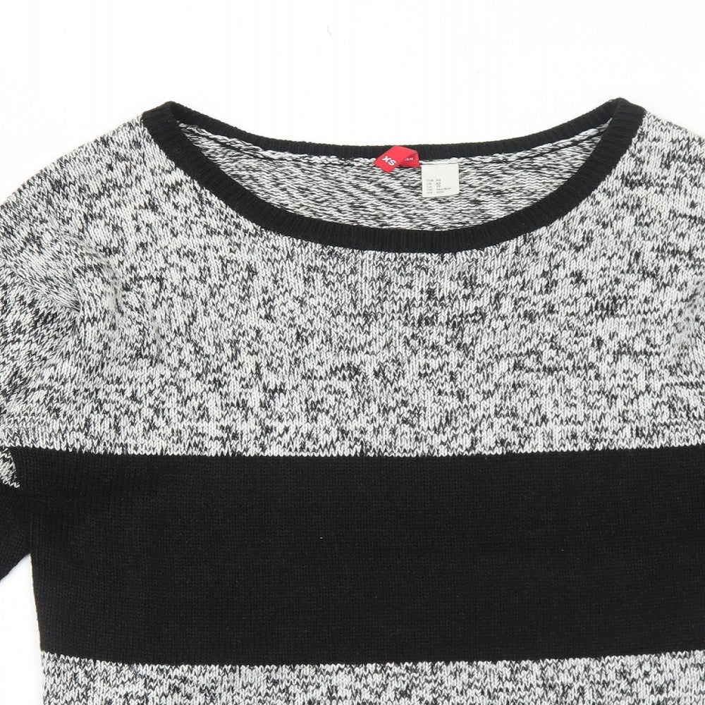 H&M Womens Black Round Neck Acrylic Pullover Jumper Size XS