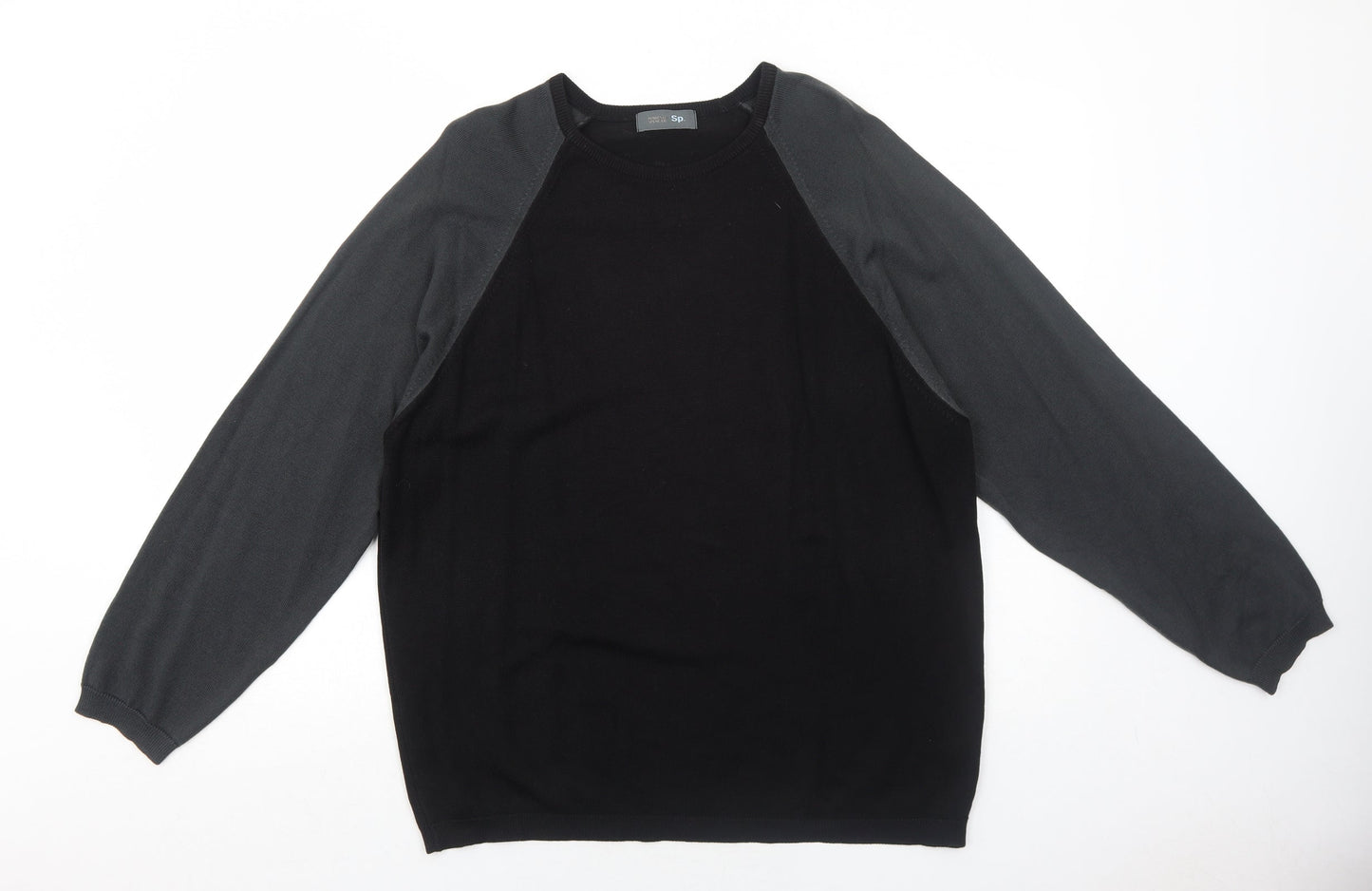 Marks and Spencer Womens Black Round Neck Acrylic Pullover Jumper Size L