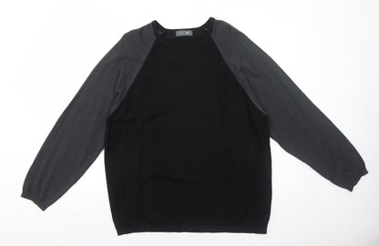 Marks & Spencer Womens Black Round Neck Acrylic Pullover Jumper Size L