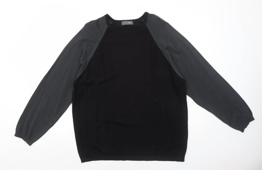 Marks and Spencer Womens Black Round Neck Acrylic Pullover Jumper Size L