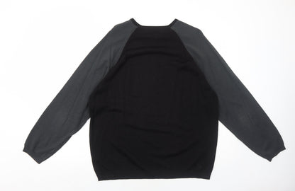 Marks & Spencer Womens Black Round Neck Acrylic Pullover Jumper Size L