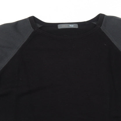 Marks & Spencer Womens Black Round Neck Acrylic Pullover Jumper Size L