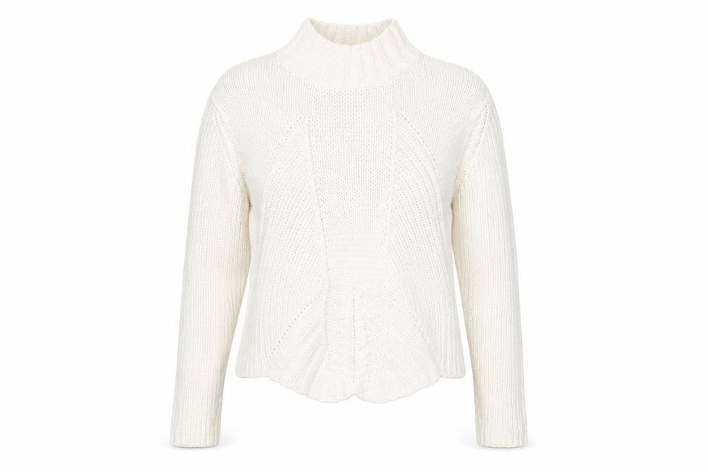 Principles Womens White Mock Neck Cotton Pullover Jumper Size 10