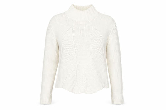 Principles Womens White Mock Neck Cotton Pullover Jumper Size 10