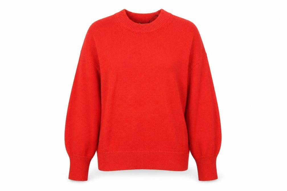 H&M Womens Red Round Neck Polyamide Pullover Jumper Size M