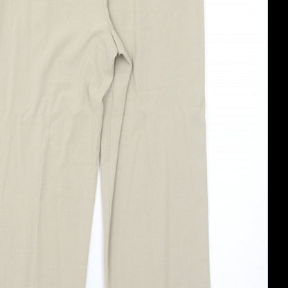 Autonomy Womens Beige Polyester Trousers Size 12 Regular