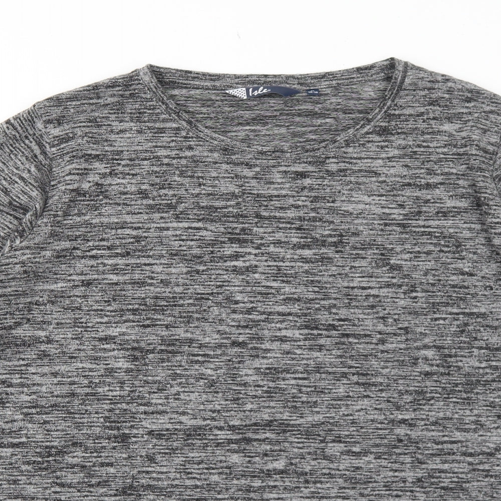 EWM Womens Grey Polyester Jumper Dress Size M Round Neck Pullover