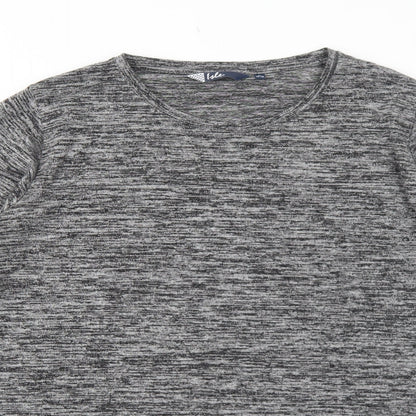 EWM Womens Grey Polyester Jumper Dress Size M Round Neck Pullover