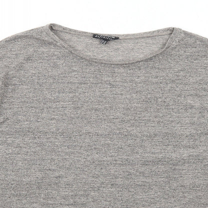 Warehouse Womens Brown Polyester Basic T-Shirt Size 10 Round Neck