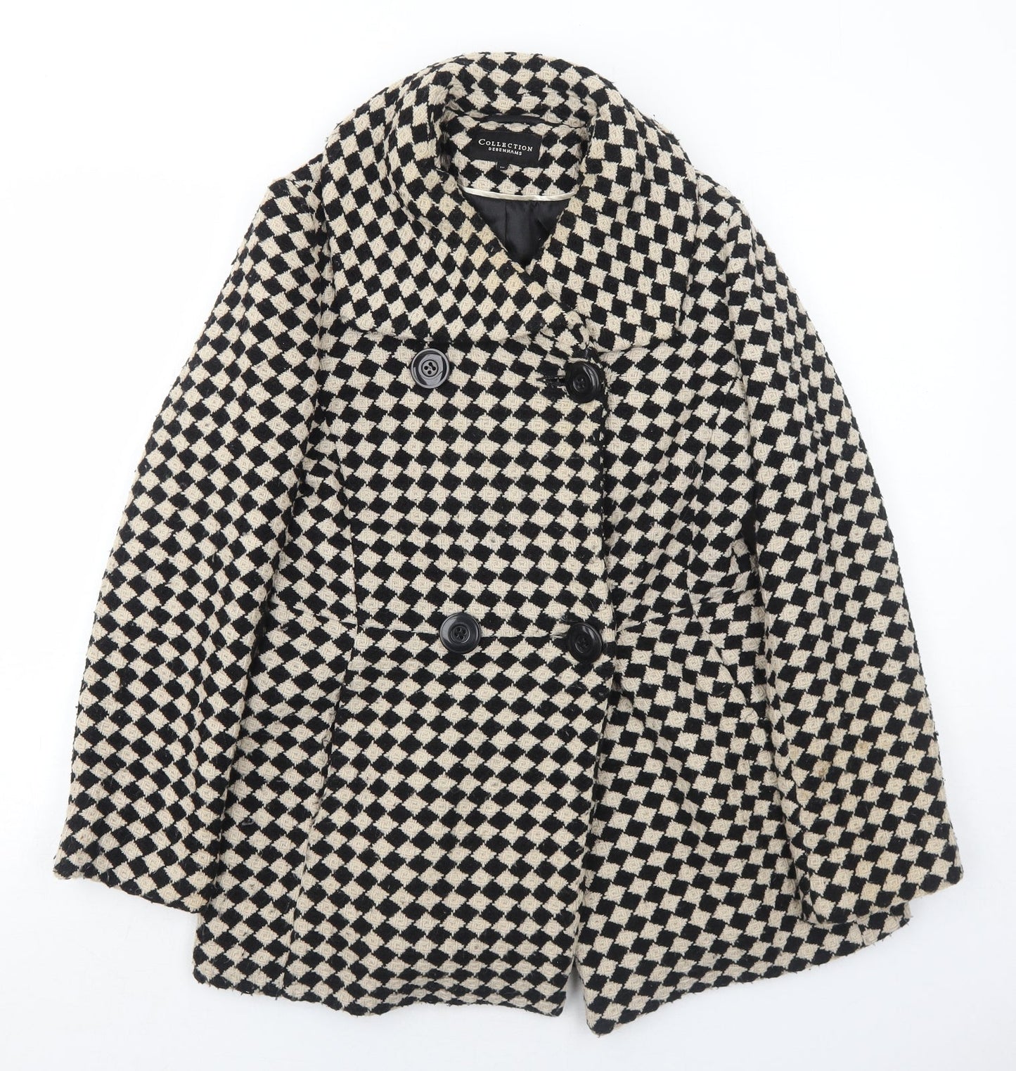Debenhams Womens Ivory Geometric Jacket Size 10 Button
