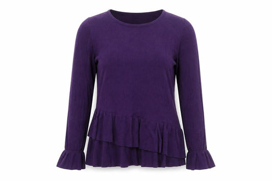 Wallis Womens Purple Round Neck Viscose Pullover Jumper Size 12