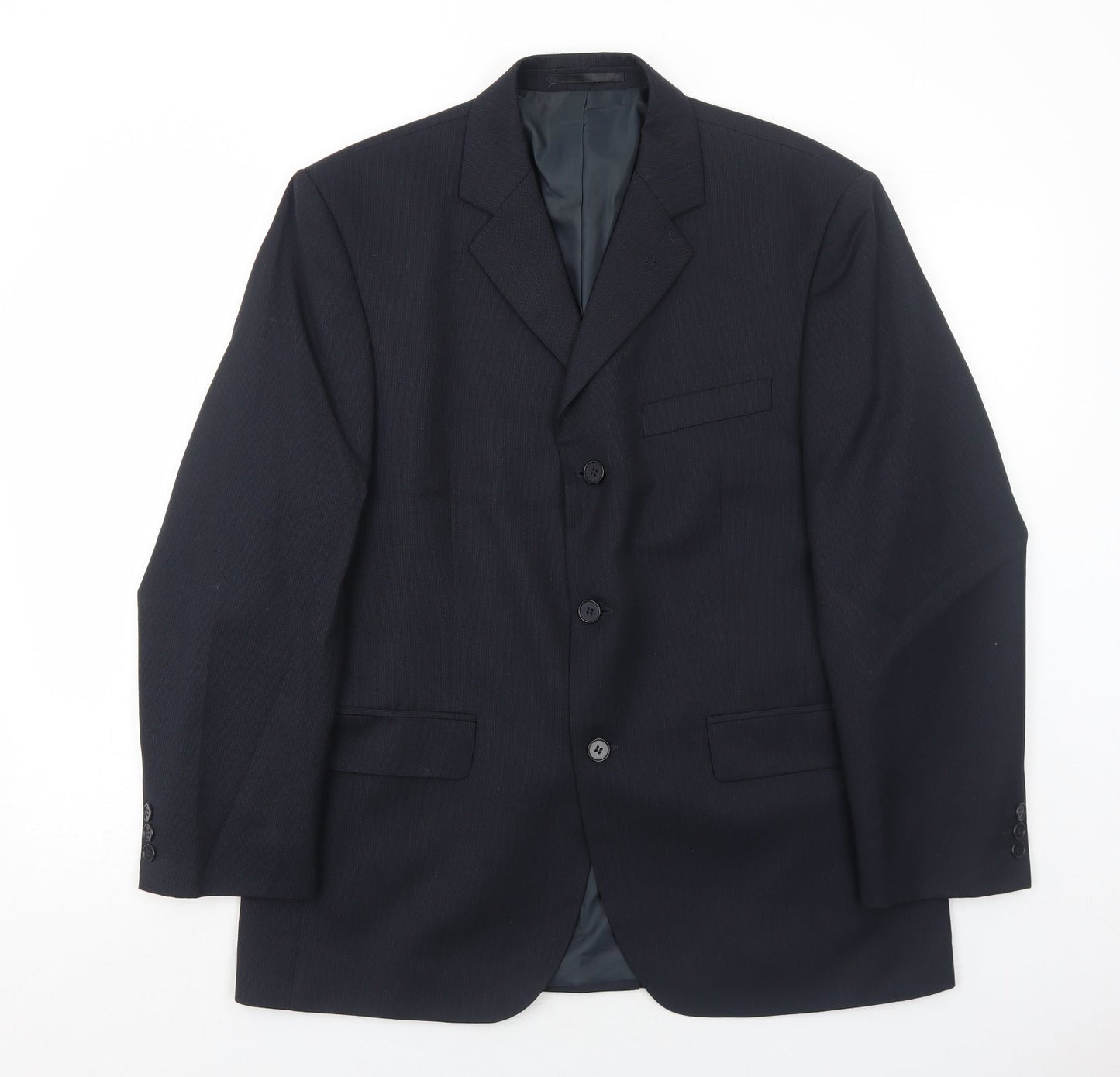 Burton Mens Blue Polyester Jacket Suit Jacket Size 40 Regular