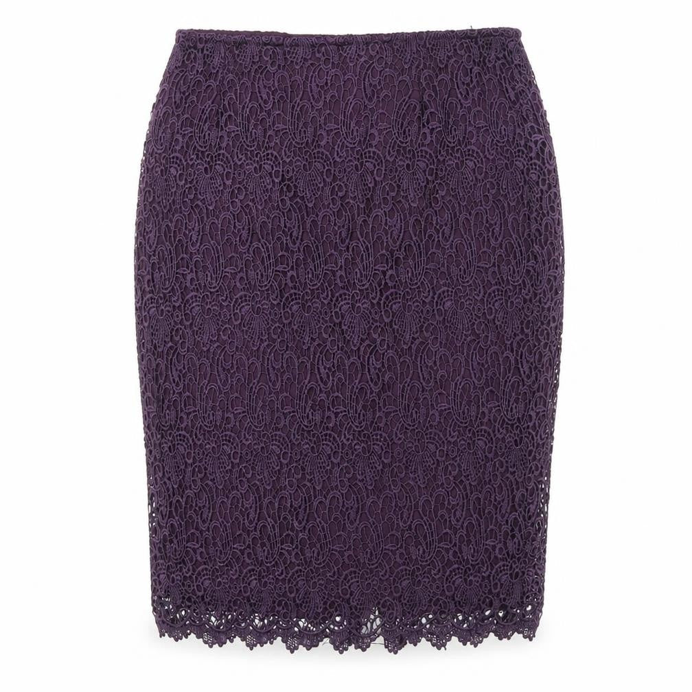 La Redoute Womens Purple Polyester Straight & Pencil Skirt Size 6 Zip
