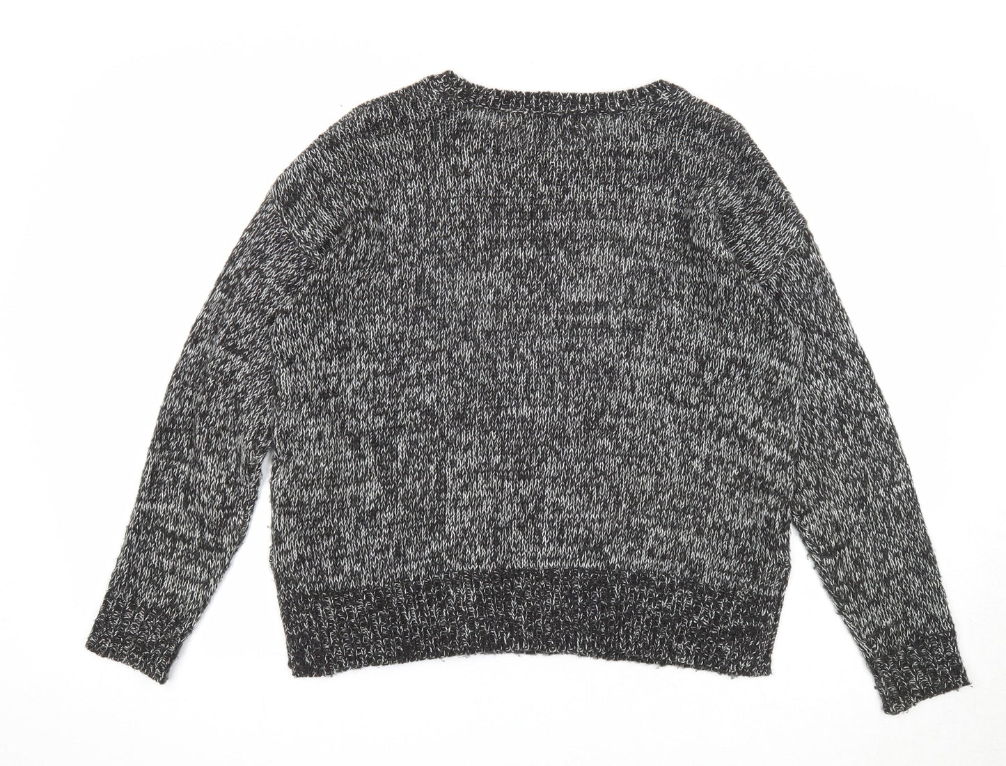 New Look Womens Black Round Neck Acrylic Pullover Jumper Size S