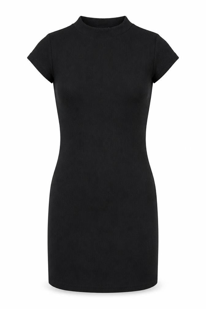 PRETTYLITTLETHING Womens Black Cotton Trapeze & Swing Size 8 Round Neck Pullover