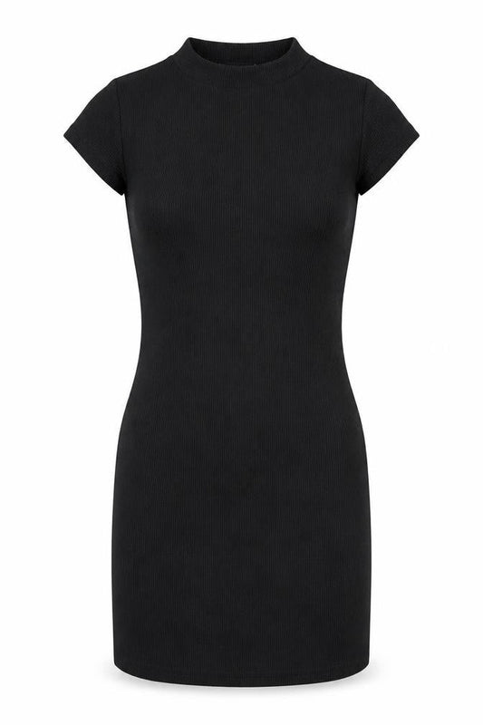 PRETTYLITTLETHING Womens Black Cotton Trapeze & Swing Size 8 Round Neck Pullover