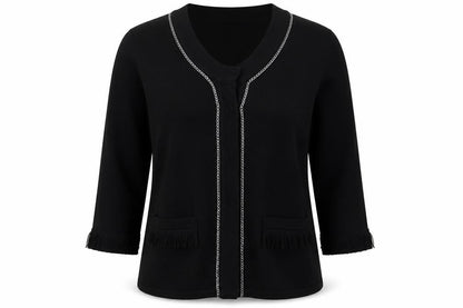 Cyrus Womens Black Scoop Neck Cotton Pullover Jumper Size M