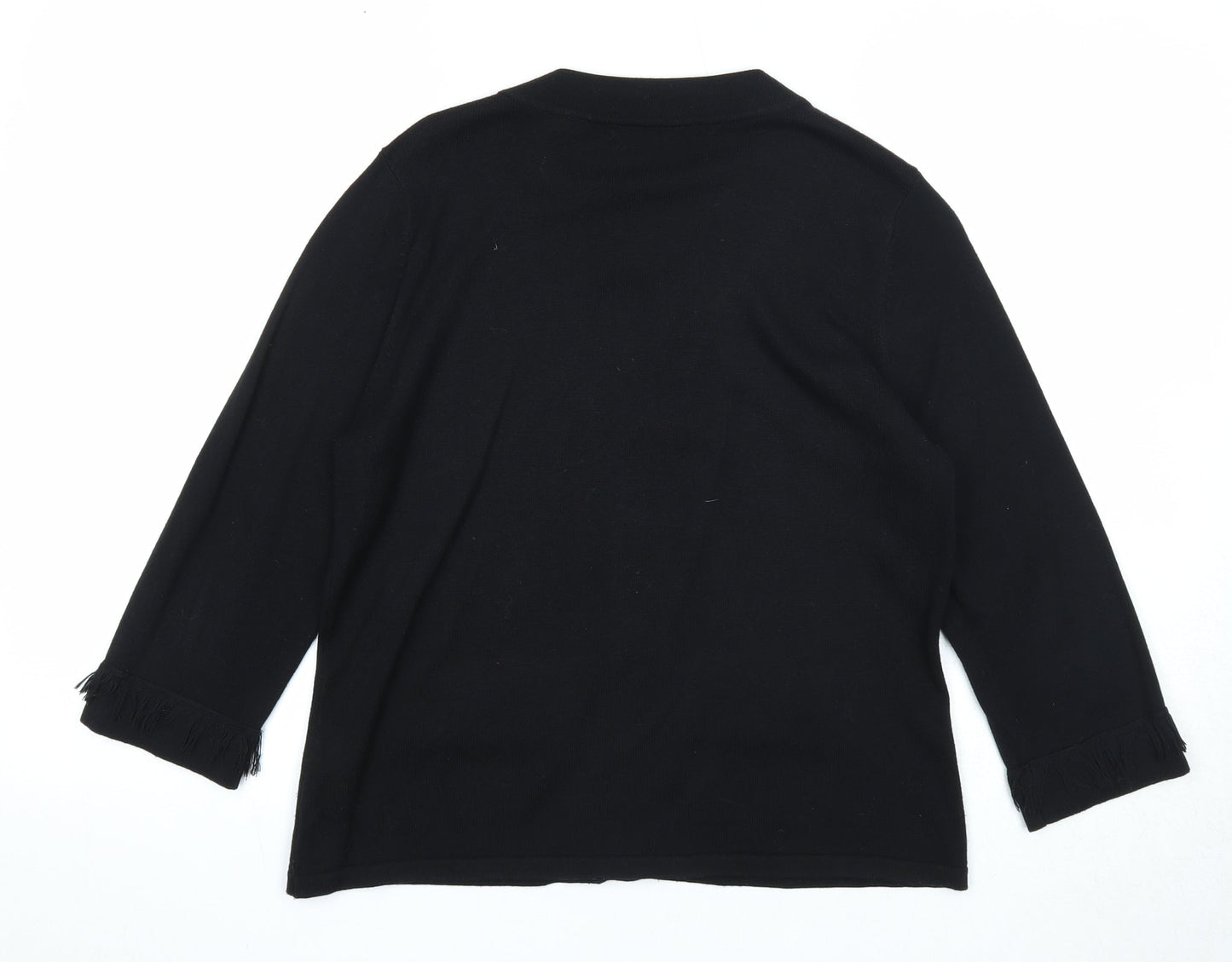 Cyrus Womens Black Scoop Neck Cotton Pullover Jumper Size M