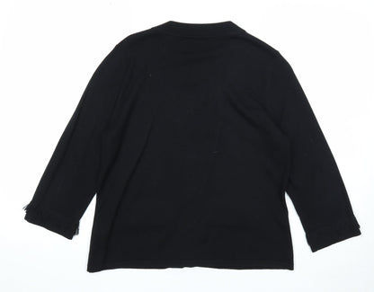 Cyrus Womens Black Scoop Neck Cotton Pullover Jumper Size M