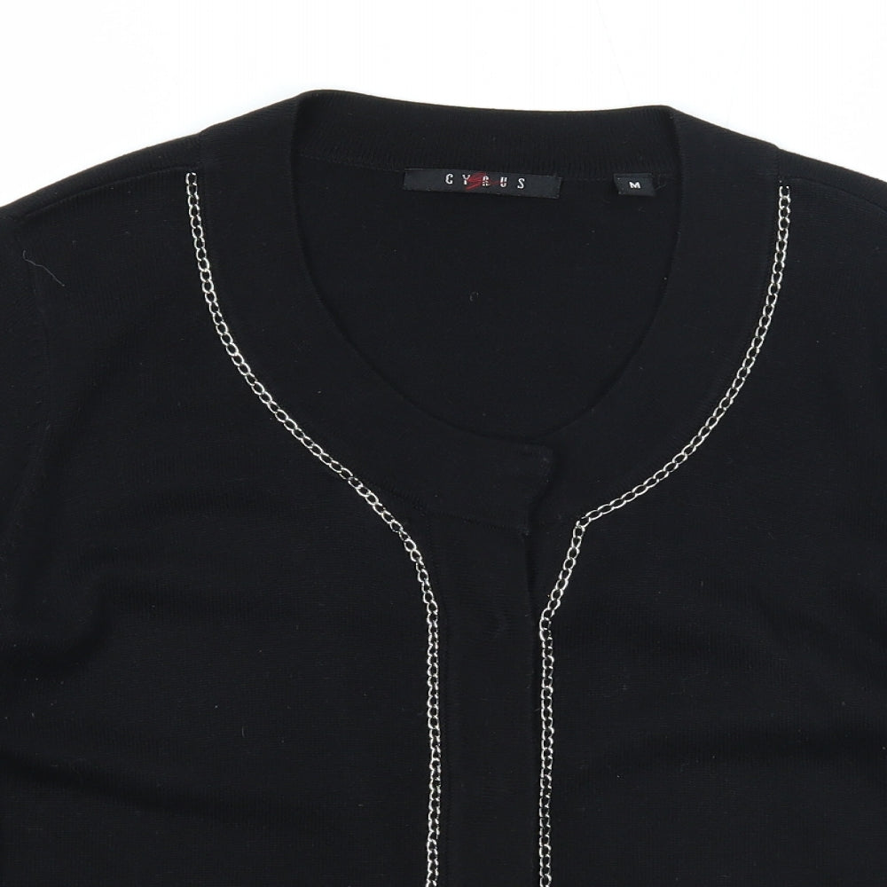 Cyrus Womens Black Scoop Neck Cotton Pullover Jumper Size M