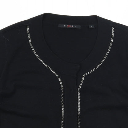 Cyrus Womens Black Scoop Neck Cotton Pullover Jumper Size M