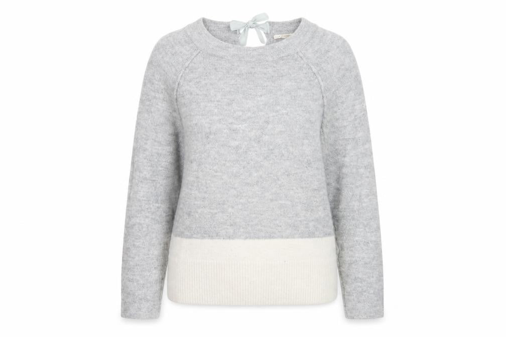 Easy Wear Womens Grey Round Neck Acrylic Pullover Jumper Size S