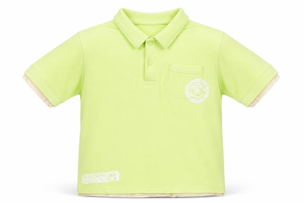 Dunnes Stores Boys Green Cotton Basic Polo Size 7 Years Collared Button