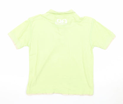 Dunnes Boys Green Cotton Basic Polo Size 7 Years Collared Button